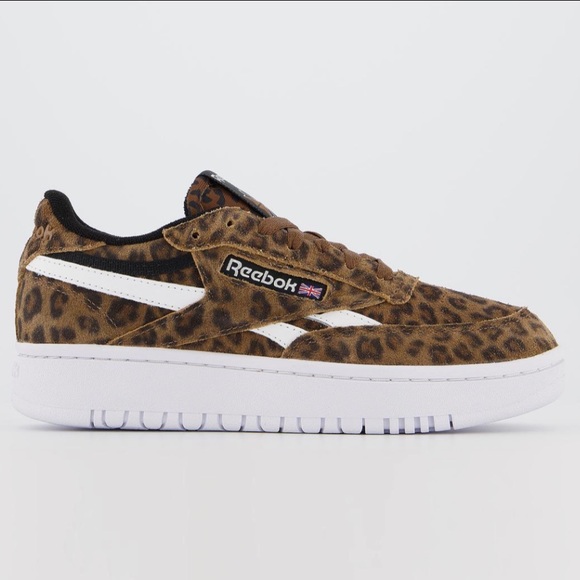 Reebok Club C Double Leopard Print Leather Sneaker - Picture 2 of 11